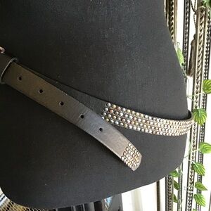 Studded Black Leather Belt